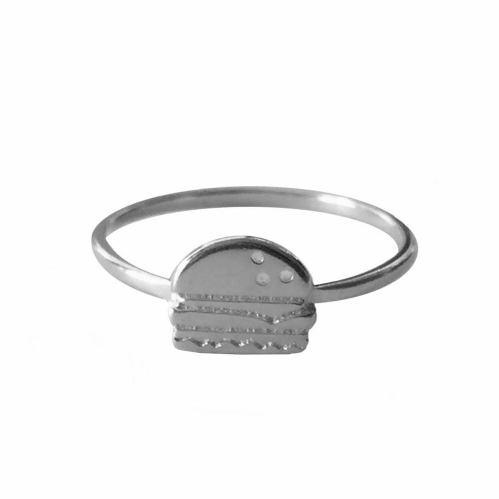 VERAMEAT VMOJI BURGER RING - Sterling Silver - Size 6 - NIB 🍔